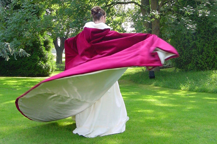 velvet and satin wedding cape